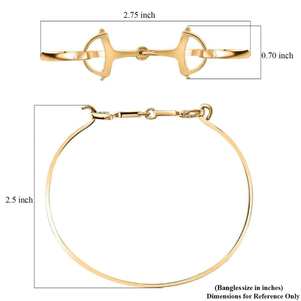 Snaffle Openable Bangle Bracelet In Gold - image 5
